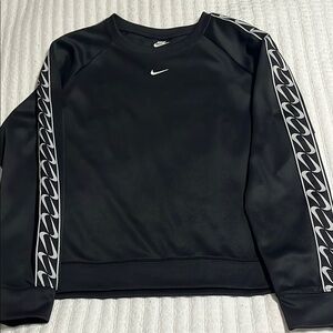 Nike Womens Black Crewneck Sweater with White Accents